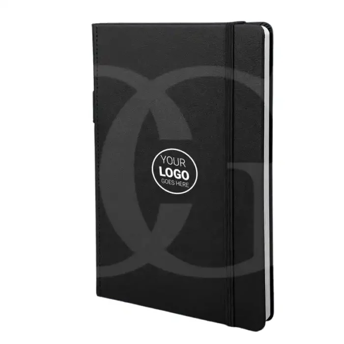 black leather notebook