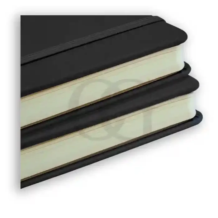 black leather notebook