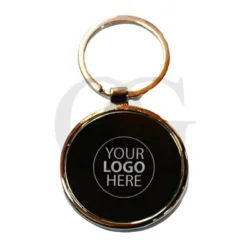 Round Shape Black Keychain