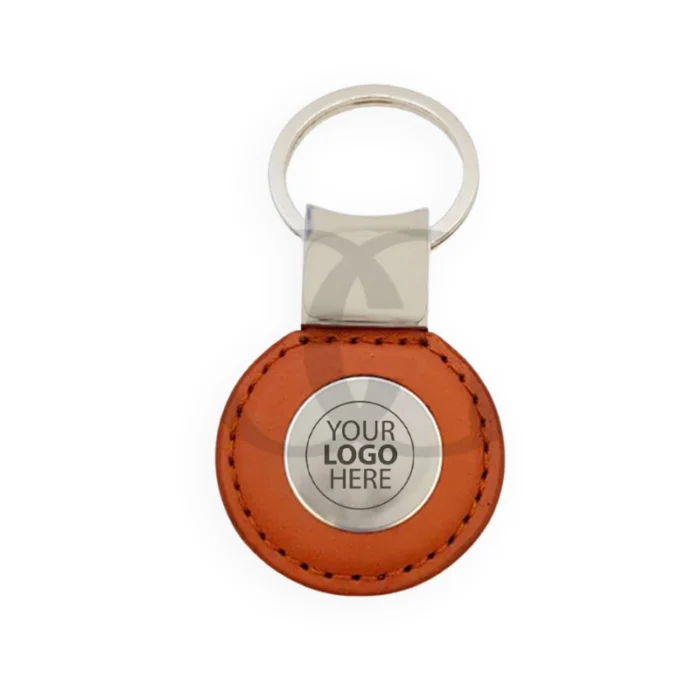 Round Shape Brown Keychain