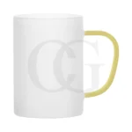 Frosted Sublimation Mug with Yellow Handle