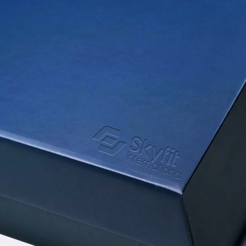 SkyFit branded corporate gift box with logo, showcasing a modern and stylish design