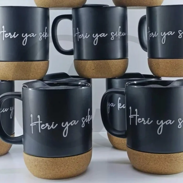 Branded Black Wooden Mug