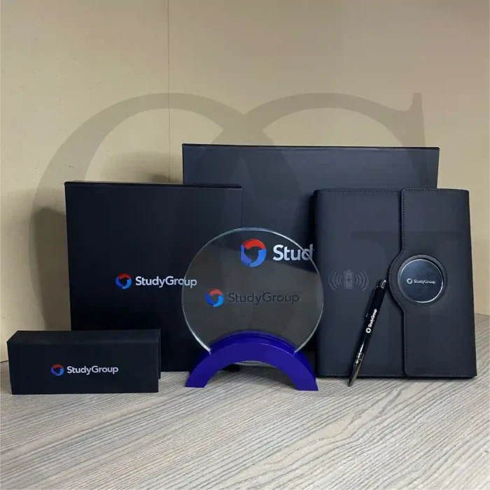 Legacy Recognition Set with Shield, Metal Pen, and Powerbank Notebook – Premium Corporate Gift