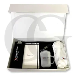 Motivational corporate gift box with premium items inspiring vision and creativity.