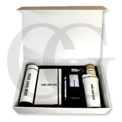 Elegant corporate gift box curated for premium clients, featuring high-end items.