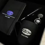 Premium corporate gift box celebrating success with elegant, curated items.