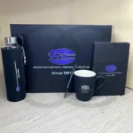 Premium corporate gift box celebrating success with elegant, curated items.