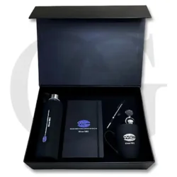 Premium corporate gift box celebrating success with elegant, curated items.