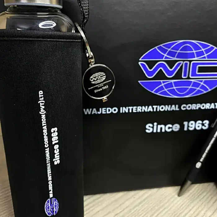 Premium corporate gift box celebrating success with elegant, curated items.