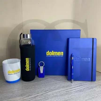 Loyalty Gift Box – elegant corporate gift set with premium notebook, pen, and mug for employee appreciation.