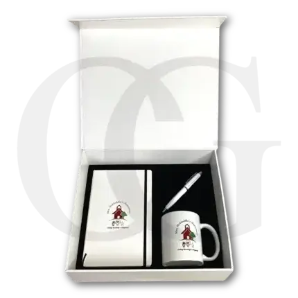 Momentum Gift Box – premium corporate gift set with stylish notebook, pen, and mug for professionals.