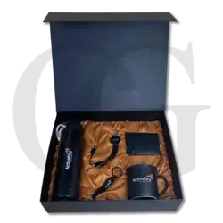 The Influence Box – premium corporate gift set with notebook, pen, and keychain for professionals.