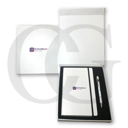 Team Spirit Box with a pen and notebook, designed to motivate and inspire teams in the workplace