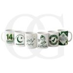 Six custom 14 August Pakistan Independence Day mug designs available at Corporate Gifting