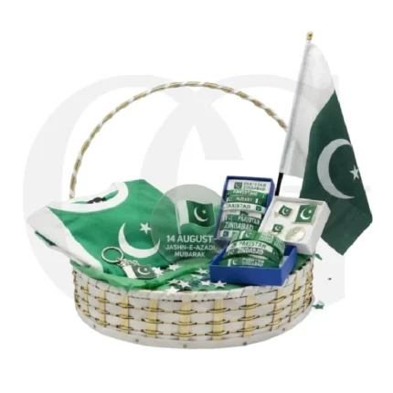 Deluxe 14 August gift hamper with T-shirt, flag, badges and wristbands