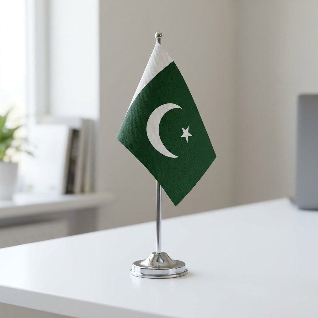 Pakistan Flag Table Flag Set Pakistan flag desk table flag set for office