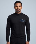 Black Fleas Sweater - male model with YOUR COMPANY logo