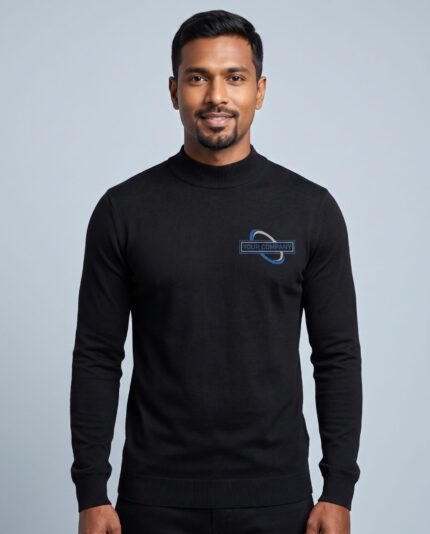 Black Fleas Sweater - male model with YOUR COMPANY logo