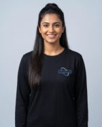 Full Sleeves T-Shirt - female model with YOUR COMPANY logo