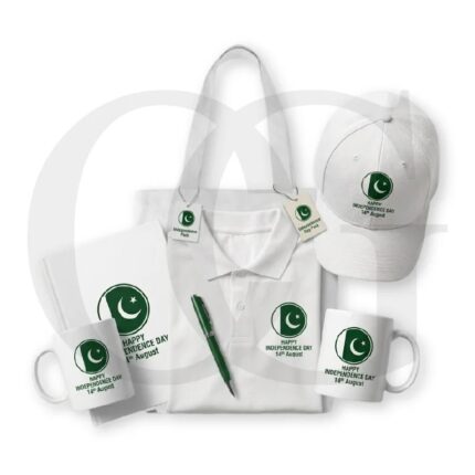 Independence Day gift pack — branded polo, cap, tote, mugs, notebook and pen for 14 August
