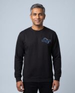 Black Sweat Shirt - male model with YOUR COMPANY logo