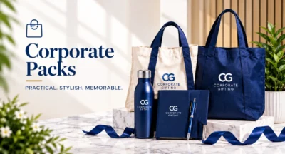 Corporate Packs - branded tote bags, bottle, notebook and pen gift set by Corporate Gifting