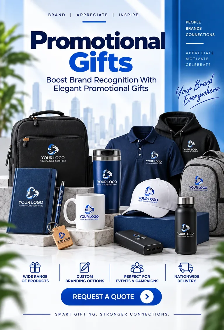 Promotional gifts in Pakistan – branded bags, apparel, drinkware and tech giveaways (mobile)