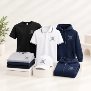 Corporate apparel with your logo: branded T-shirts, polo shirt, hoodie and cap